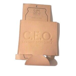 Sips Drinkware Leather Can Coozie C.E.O. Consume Every Ounce